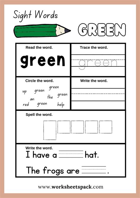 Free Dolch Sight Word Worksheet Down Worksheets4Free Worksheets