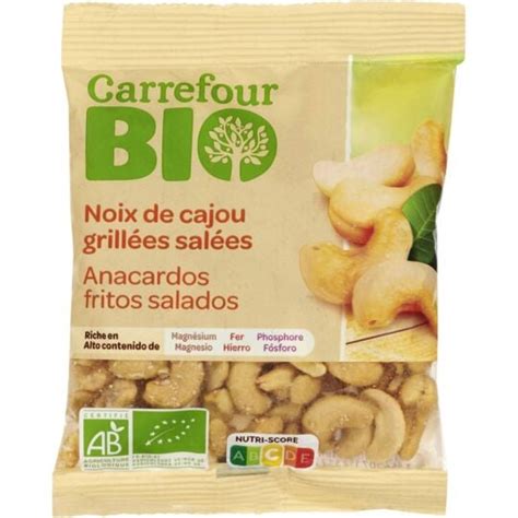 Noix De Cajou Grill Es Sal Es Carrefour Bio Le Sachet De G Prix