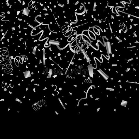 Silver Texture Glitter on a Black Background. Stock Vector