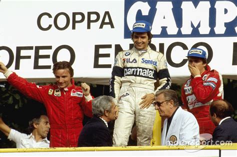 Podium Le Vainqueur Nelson Piquet Brabham Bmw Le Second René Arnoux