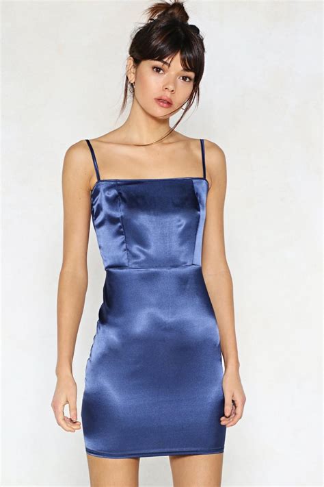 Square Neck Satin Bodycon Mini Dress Nasty Gal