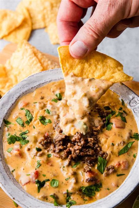 Ground Beef Queso Dip With Velveeta The Travel Palate