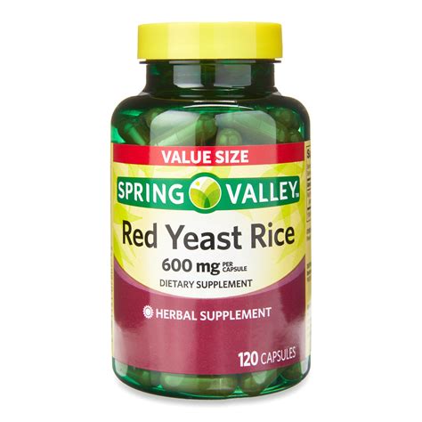 Spring Valley Red Yeast Rice Dietary Supplement 600 Mg 120 Count Value Size