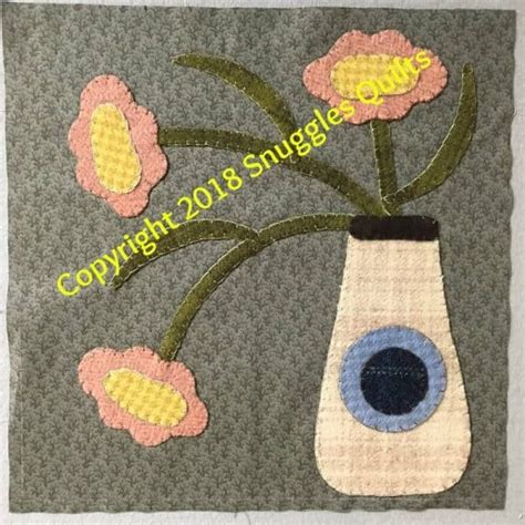 Wool Applique Bom Block Snuggles Quilts