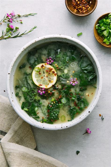 Roasted Garlic Miso Soup With Greens Features The Mellow Roasted Garlic