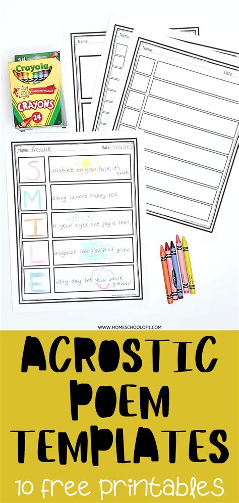 Acrostic Poem Template 10 Free Printables