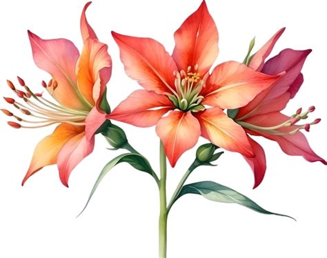 Premium PSD | Watercolor painting of penta flower aigenerated