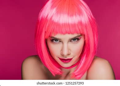 Attractive Stylish Naked Girl Posing Neon Stock Photo 1251257332