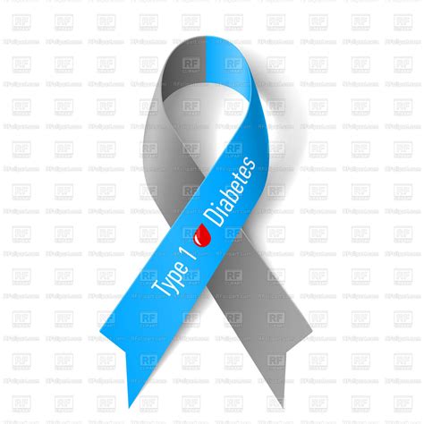 Grey and blue ribbon - diabetes type-1 symbol Vector Image – Vector Artwork of Signs, Symbols ...