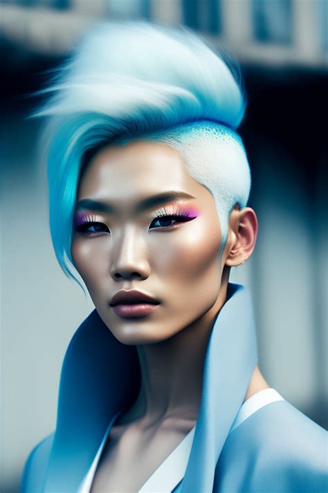 Lexica Portrait Of Haute Couture Beautiful Albino Asian Fashion Model