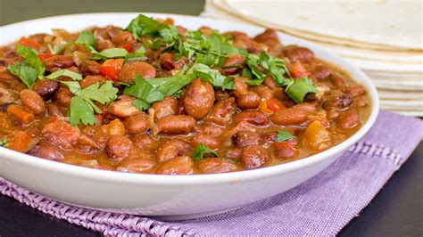 Mexican Pinto Beans Frijoles Charros Mash To Make Refried