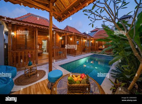 Javanese Traditional Houses Or Joglo House Wooden Villas In