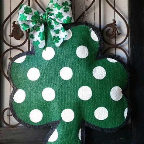 St Patricks Day Door Hanger Farmhouse Lucky Shamrock Etsy