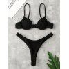 Emmiol Free Shipping Smock Push Up Underwire Bikini Set Black S In