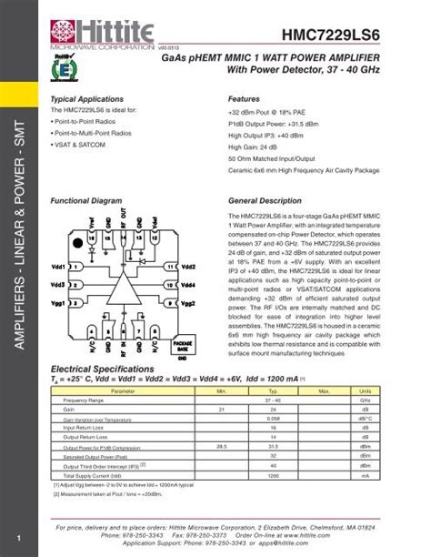 Data Sheet Hittite Microwave