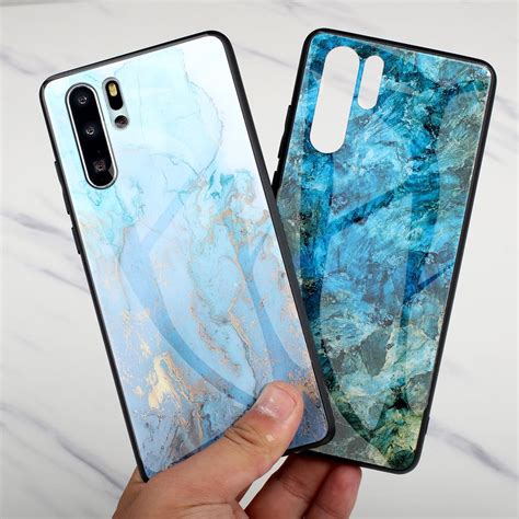 Buy Luxury Marble Grain Hard Tempered Glass Protective Back Cover Case For Samsung Galaxy Phone