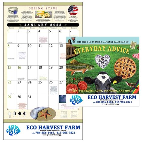 Custom Printed Old Farmer S Almanac Advice Stapled Wall Calendars