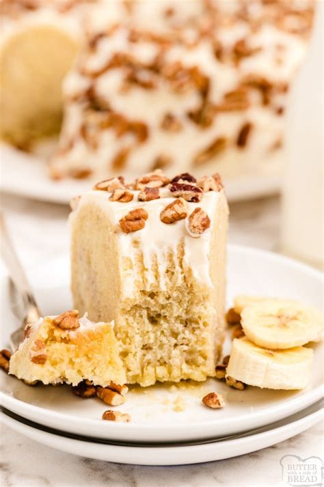 Buttermilk Banana Cake Butter With A Side Of Bread