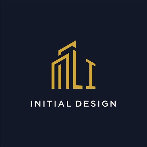 Li Initial Monogram With Building Logo Design Vector Art At