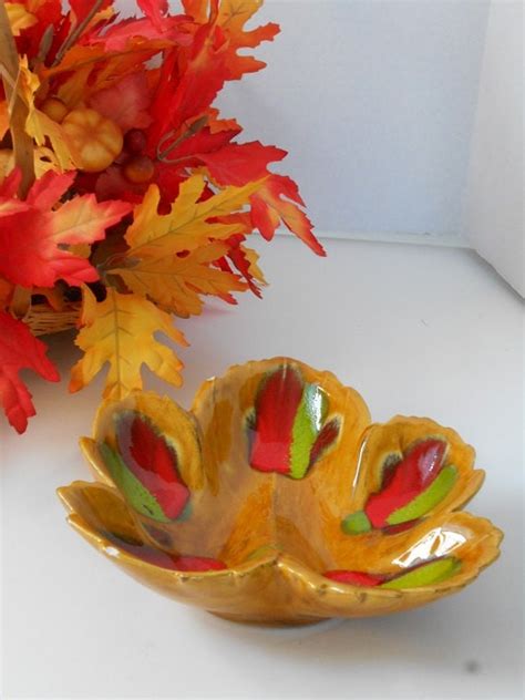 Items Similar To Fall Leaf Candy Dish Vintage Autumn Decor On Etsy