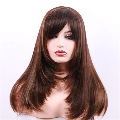 31 Off Long Side Bang Colormix Layered Straight Party Synthetic Wig Rosegal