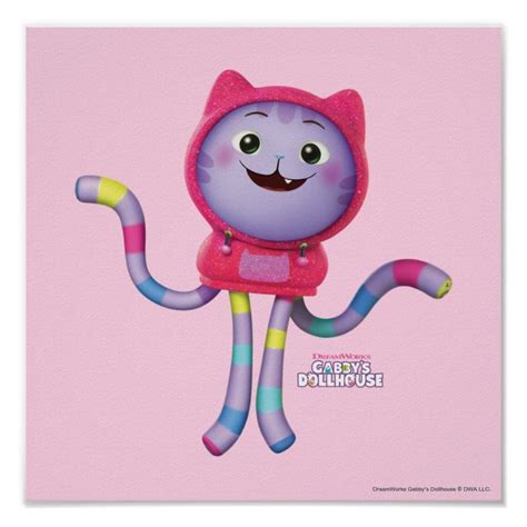 A Cartoon Cat Wearing A Pink Sweater And Striped Pants With The Words