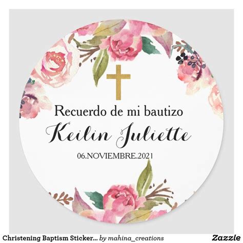 Crea Desde Cero Tu Calcoman A Zazzle Tarjeta De Bautizo