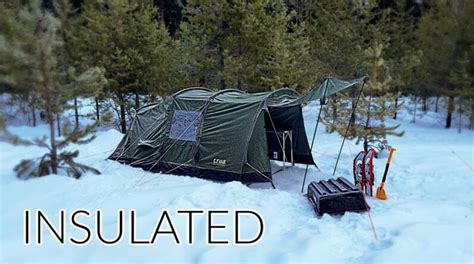 Winter Camping in INSULATED Tent | Snow and Freezing Temps