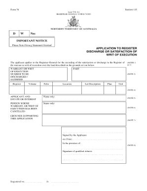 Fillable Online Nt Gov Form Bapplicationb To Register Discharge Or