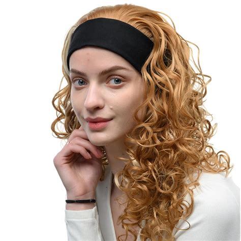 Amazon Strawberry Blonde Curly Headband Wig For White Black Women