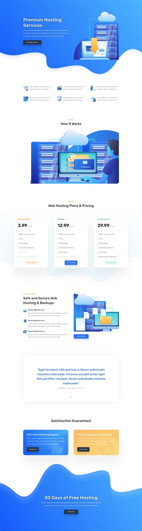 Hosting Company Home Page Divi Layout By Elegant Themes