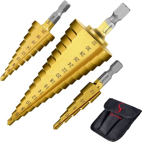 3pcs Hss Step Bits High Speed Steel Step Drill Bits Set 4 12mm 4