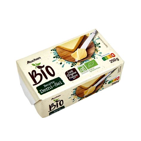 AUCHAN BIO Beurre Demi Sel 250g Pas Cher Auchan Fr