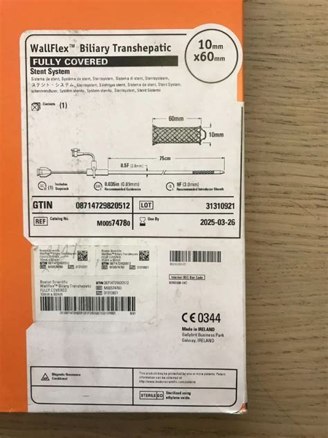 New Boston Scientific 7478 Wallflex Biliary Transhepatic Fully Covered