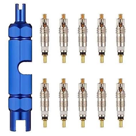 10 PIÈCES PRESTA Valve Cores Obus Valve Presta avec 1 Pièce Outil de