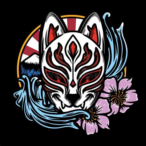 Japanese Kitsune Mask Vector Illustration Stock Vector Illustration