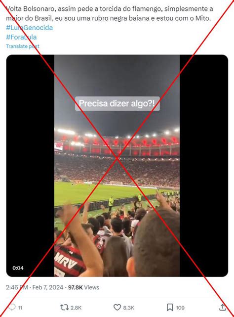 V Deo Foi Manipulado Para Mostrar Torcida Do Flamengo Entoando Volta