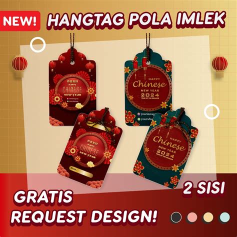 Jual Hang Tag Custom Imlek Souvenir Cutting Bentuk Pola Sisi