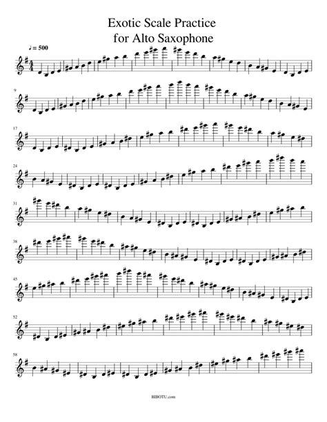 Eb Exotic Pentatonic Scale Practice For Alto Sax Sheet Music For Saxophone Alto Solo