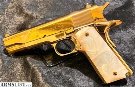 ARMSLIST For Sale CUSTOM 24K GOLD COLT O1911C 1911 GOVERNMENT 45 ACP