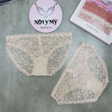 Quần lót Victorias Secret bikini ren màu da nhạt seq Nội y Mỹ