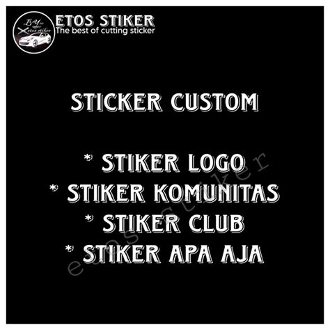 Jual Stiker Cutting Custom Stiker Logo Komunitas Club Motor Mobil Dll