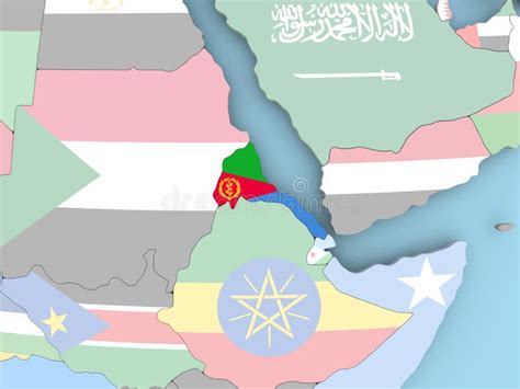 Mapa De Eritrea Con La Bandera En El Globo Stock De Ilustraci N