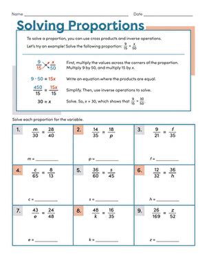 Free Printable Solving Proportions Worksheets PDFs Brighterly