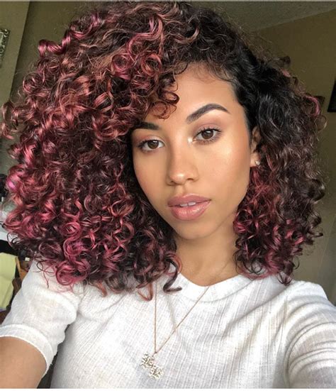 Purple Hair Black Girl Curly Pink Hair Colored Curly Hair Ombre Hair