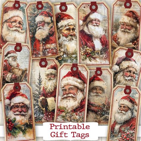 Printable Gift Tags, Christmas Gift Tags, Santa Gift Tags, Santa
