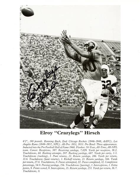 Elroy Crazy Legs Hirsch Book Photograph Signed Historyforsale Item