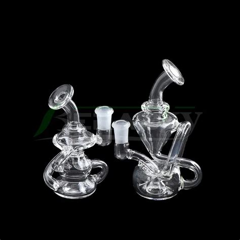 Beracky Clear Recycler Unbreakable Split Glass Water Bongs Two Styles