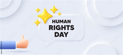 Human Rights Day Message Neumorphic Background With Chat Speech Bubble