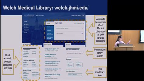 Overview Of Welch Medical Library Resources For Faculty With Jaime